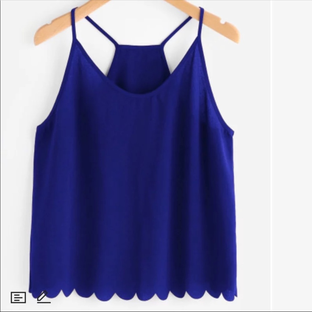 SHEIN Overlap Back Scallop Tank XS